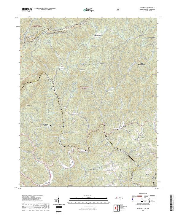 Huntdale, NC-TN — USGS 7.5-minute topo (2022)