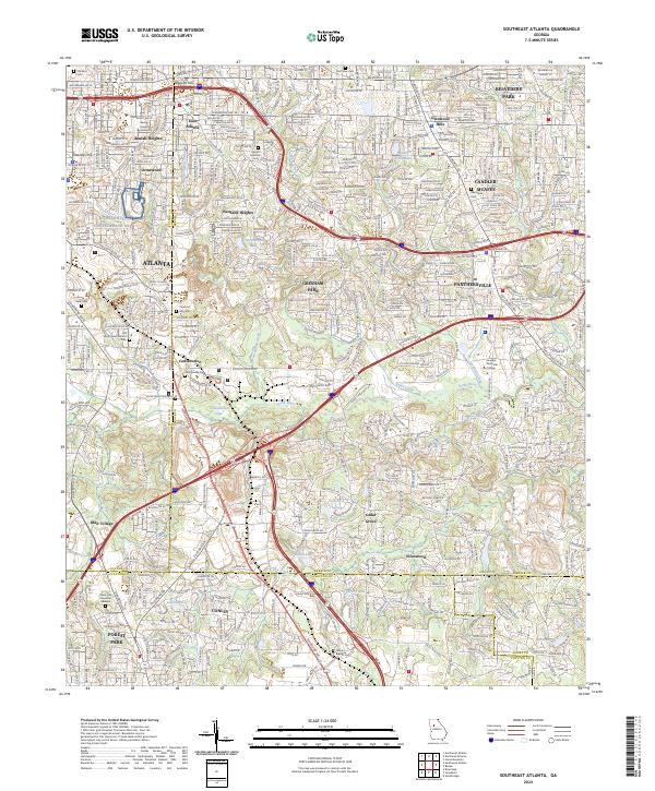 Southeast Atlanta, GA — USGS 7.5-minute topo (2024)
