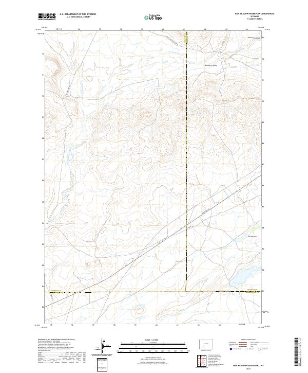 Hay Meadow Reservoir, WY — USGS 7.5-minute topo (2021)