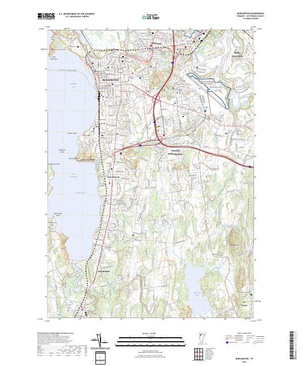 Burlington, VT — USGS 7.5-minute topo (2024)