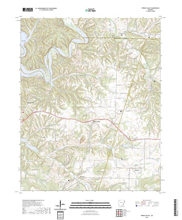 Spring Valley, AR — USGS 7.5-minute topo (2024)