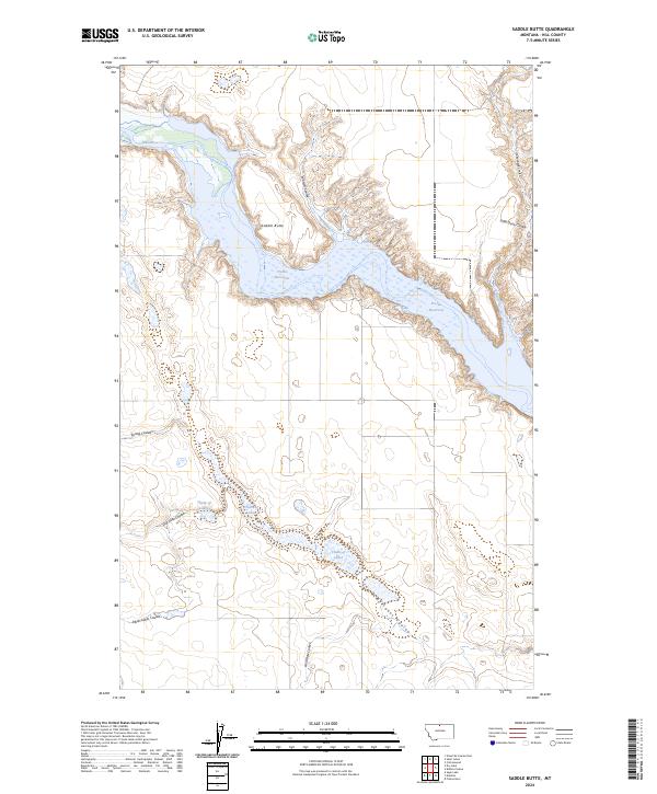 Saddle Butte, MT — USGS 7.5-minute topo (2024)