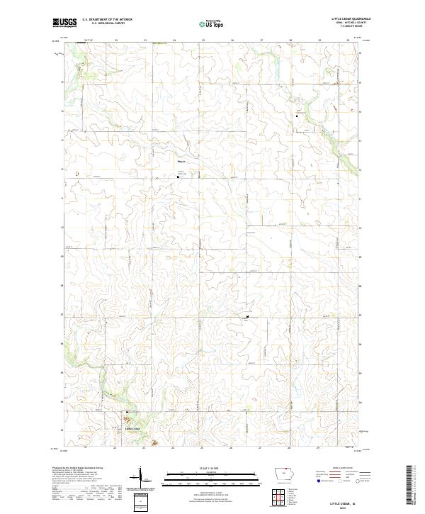 Little Cedar, IA — USGS 7.5-minute topo (2022)