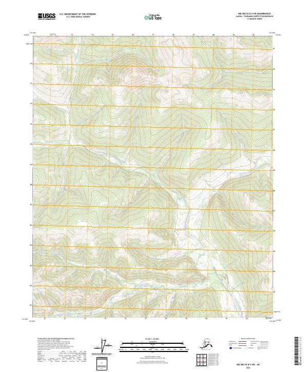 Big Delta D-3 SW, AK — USGS 7.5-minute topo (2024)