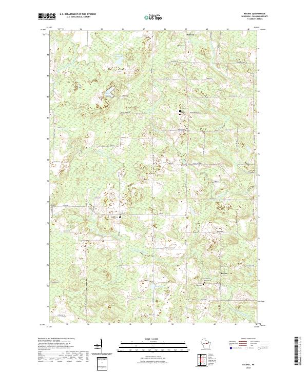 Regina, WI — USGS 7.5-minute topo (2022)
