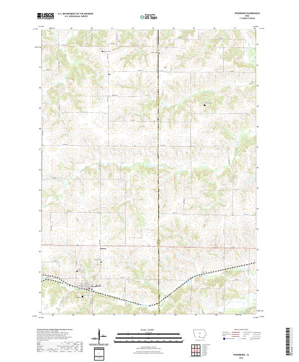 Woodburn, IA — USGS 7.5-minute topo (2022)