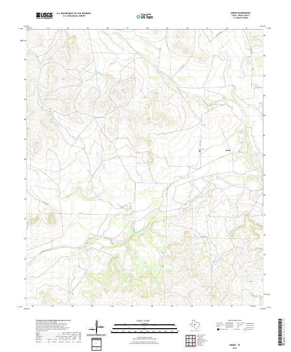 Arden, TX — USGS 7.5-minute topo (2022)