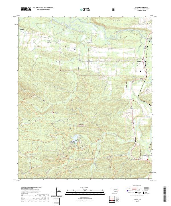 Hodgen, OK — USGS 7.5-minute topo (2022)