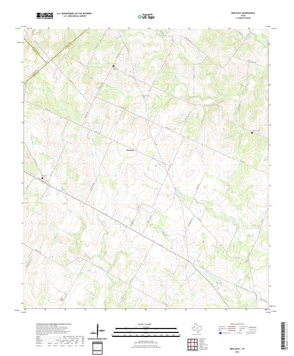 New Davy, TX — USGS 7.5-minute topo (2022)