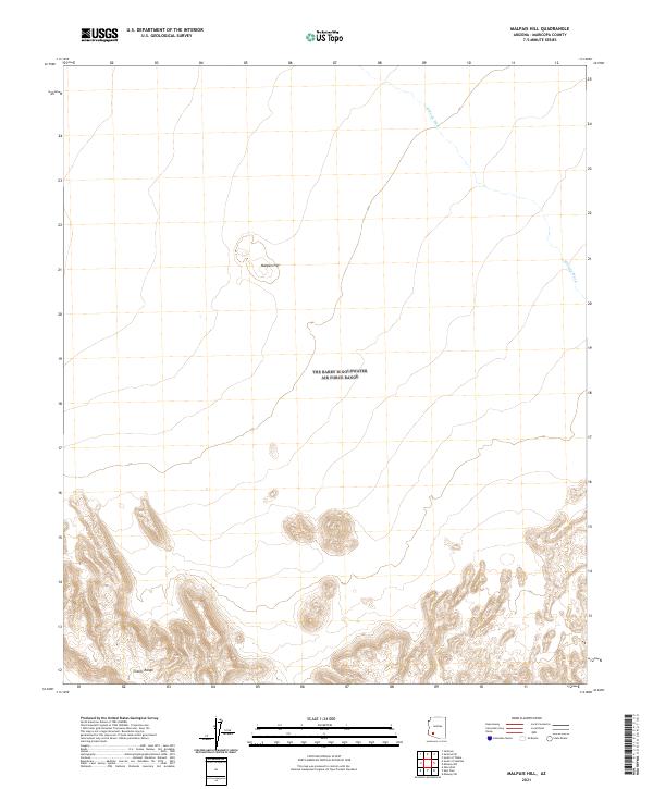 Malpais Hill, AZ — USGS 7.5-minute topo (2021)