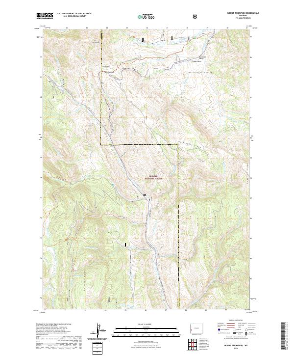 Mount Thompson, WY — USGS 7.5-minute topo (2021)