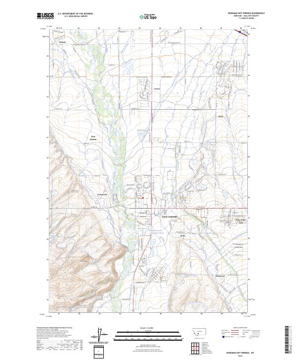 Bozeman Hot Springs, MT — USGS 7.5-minute topo (2024)