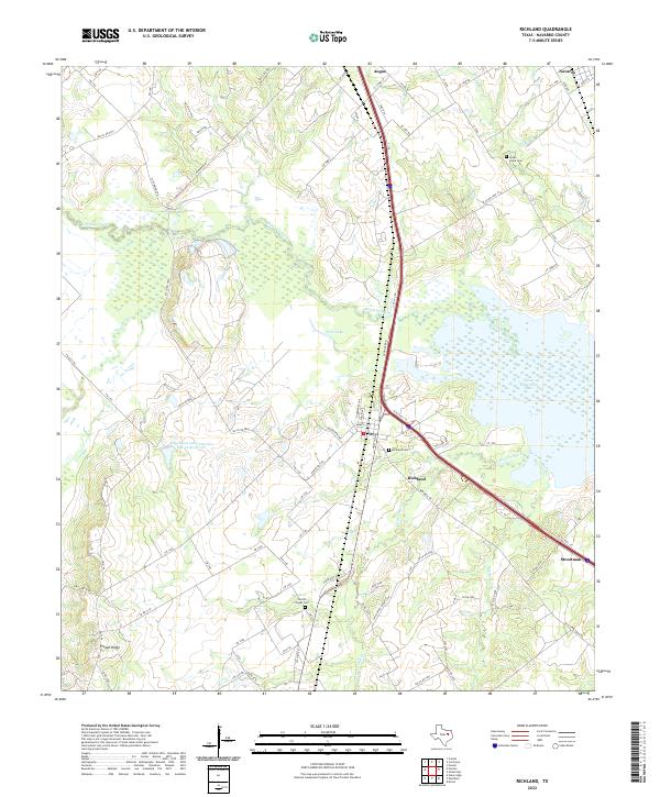 Richland, TX — USGS 7.5-minute topo (2022)