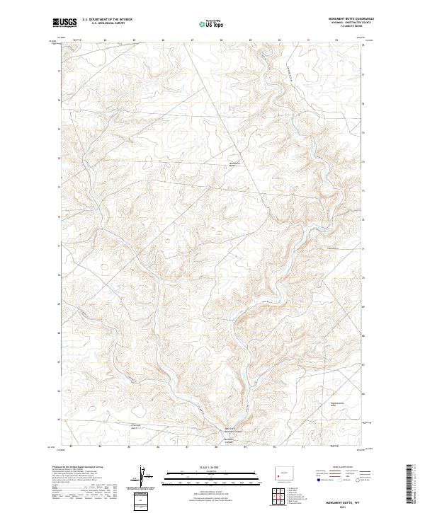 Monument Butte, WY — USGS 7.5-minute topo (2021)