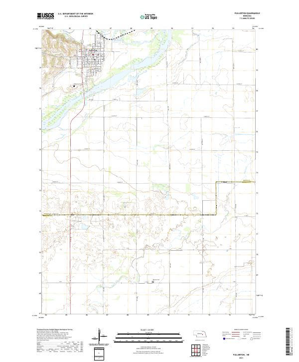 Fullerton, NE — USGS 7.5-minute topo (2021)
