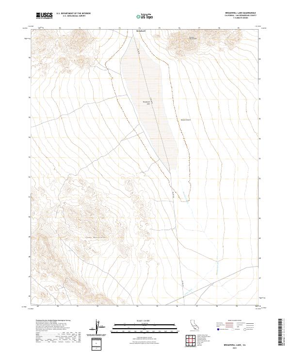 Broadwell Lake, CA — USGS 7.5-minute topo (2021)