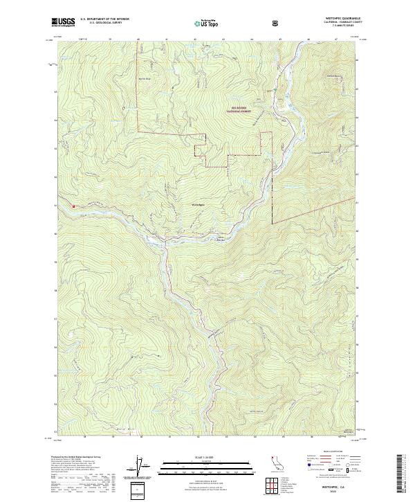 Weitchpec, CA — USGS 7.5-minute topo (2022)