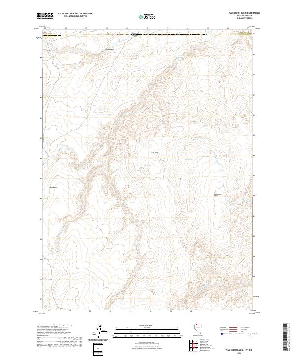 Washburn Basin, NV-OR — USGS 7.5-minute topo (2021)