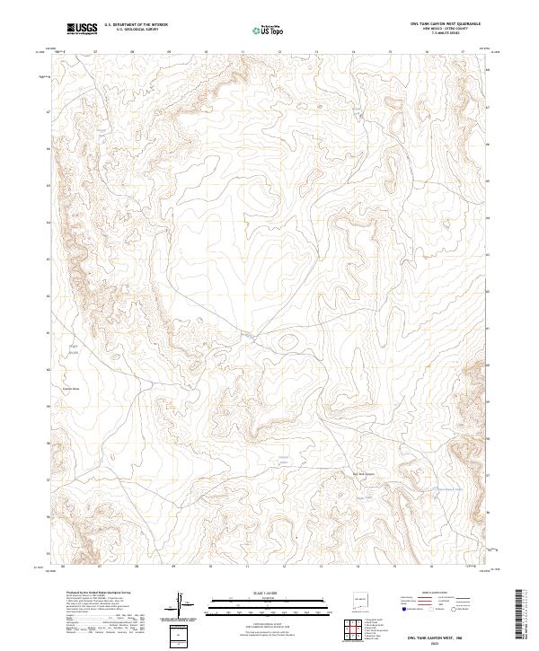 Owl Tank Canyon West, NM — USGS 7.5-minute topo (2023)