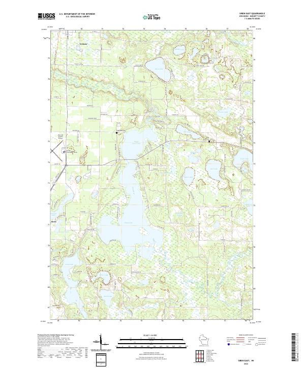 Siren East, WI — USGS 7.5-minute topo (2022)