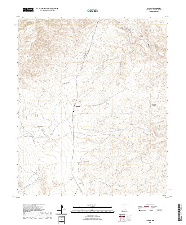 Dunken, NM — USGS 7.5-minute topo (2023)