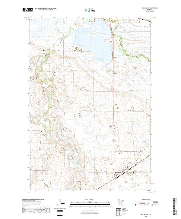 Bellingham, MN — USGS 7.5-minute topo (2022)