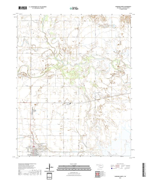 Cherokee North, OK — USGS 7.5-minute topo (2022)