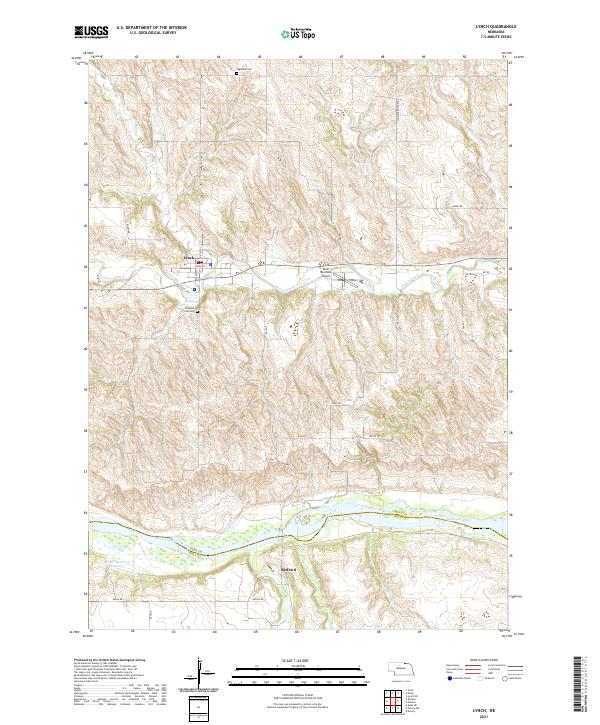 Lynch, NE — USGS 7.5-minute topo (2021)