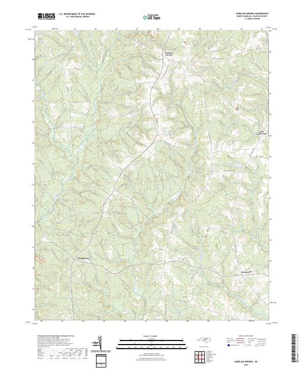 Aurelian Springs, NC — USGS 7.5-minute topo (2022)
