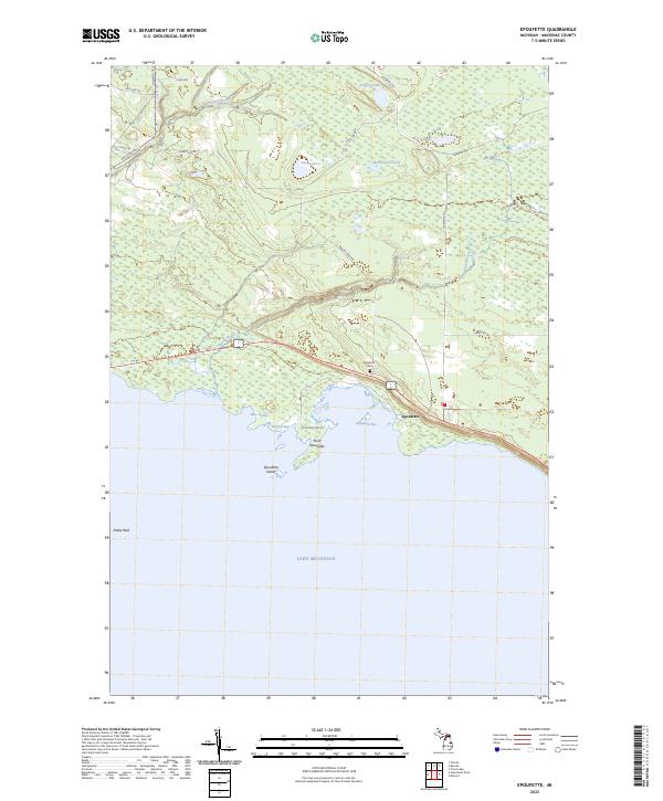 Epoufette, MI — USGS 7.5-minute topo (2023)