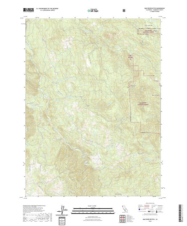 Mad River Buttes, CA — USGS 7.5-minute topo (2022)