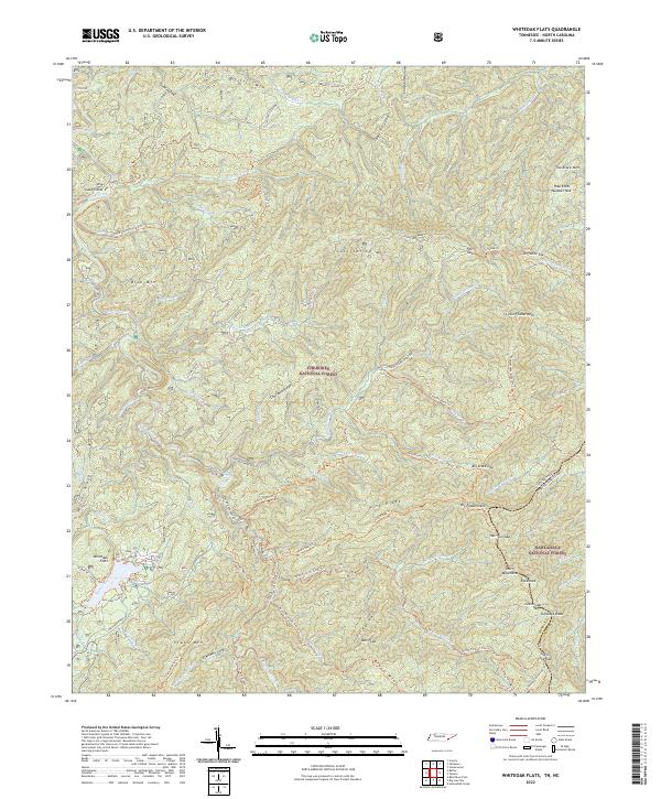 Whiteoak Flats, TN-NC — USGS 7.5-minute topo (2022)