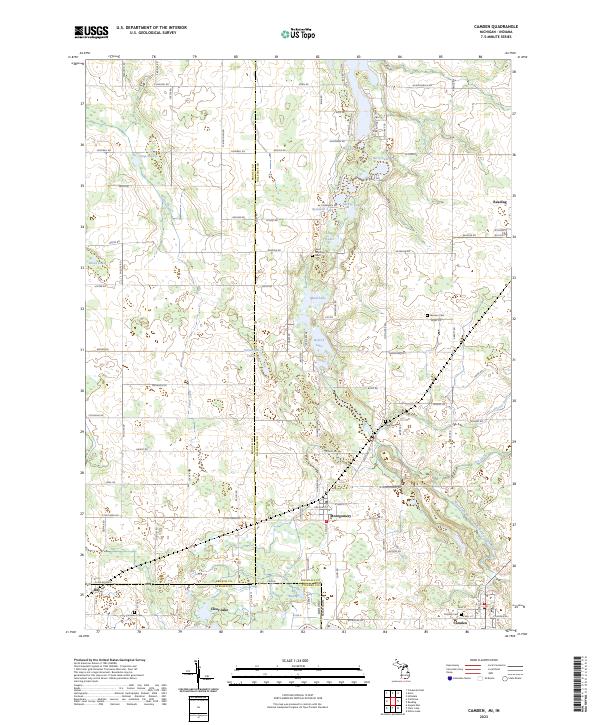 Camden, MI-IN — USGS 7.5-minute topo (2023)