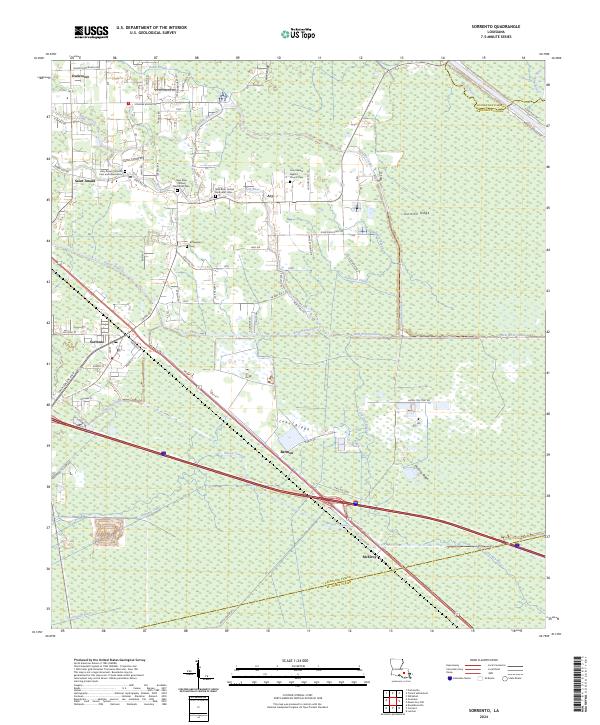 Sorrento, LA — USGS 7.5-minute topo (2024)