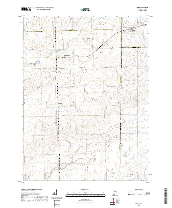 Ambia, IN-IL — USGS 7.5-minute topo (2022)