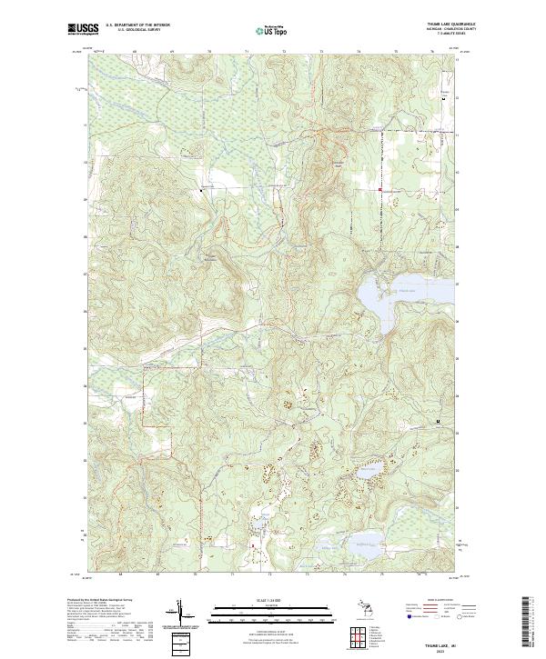 Thumb Lake, MI — USGS 7.5-minute topo (2023)