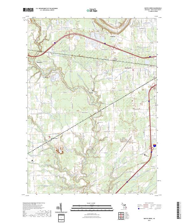 Smiths Creek, MI — USGS 7.5-minute topo (2023)