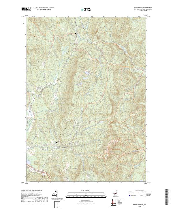 Mount Cardigan, NH — USGS 7.5-minute topo (2024)