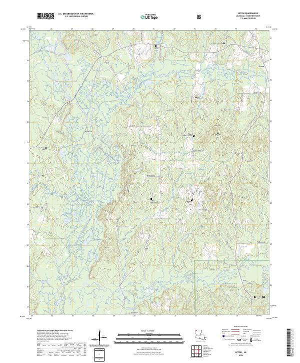 Leton, LA — USGS 7.5-minute topo (2024)