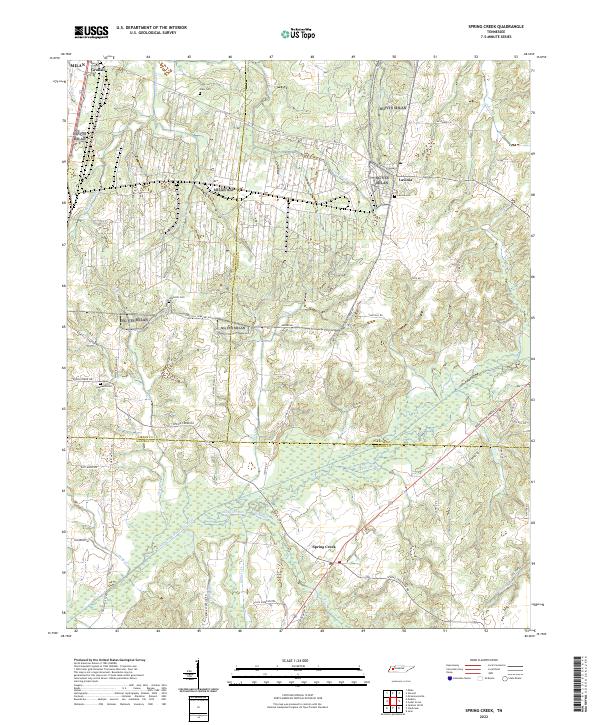 Spring Creek, TN — USGS 7.5-minute topo (2022)
