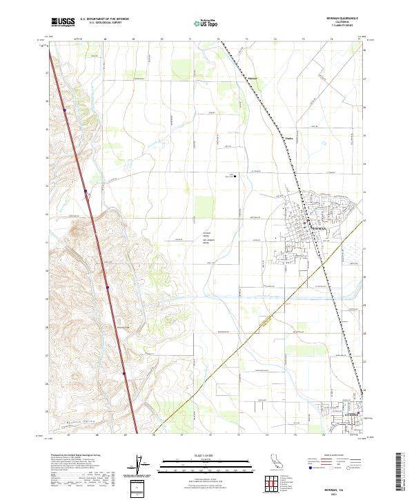 Newman, CA — USGS 7.5-minute topo (2021)