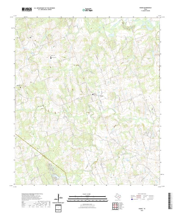 Fedor, TX — USGS 7.5-minute topo (2022)