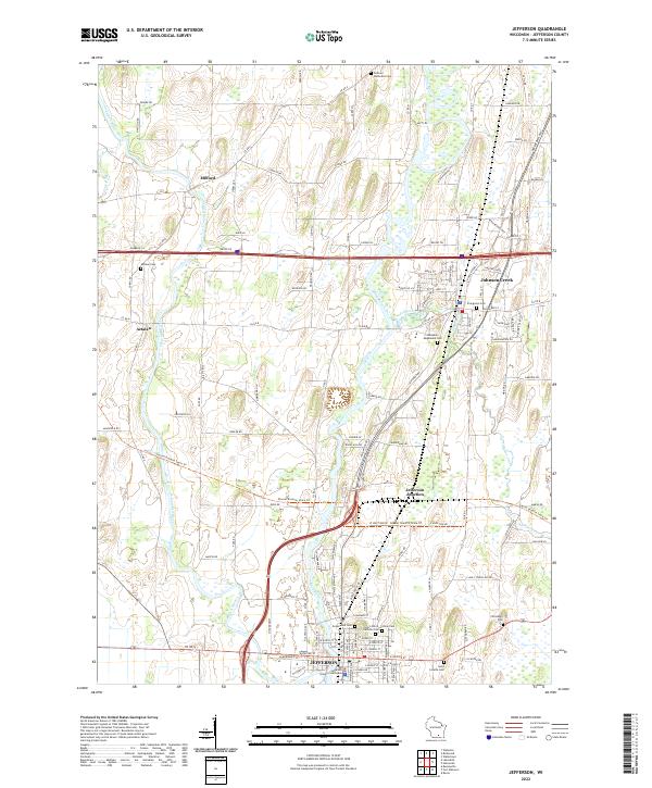 Jefferson, WI — USGS 7.5-minute topo (2022)