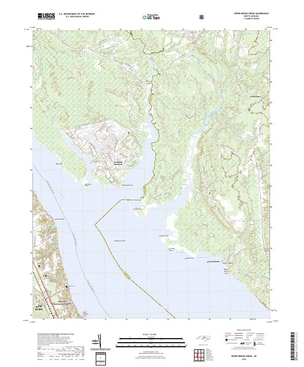 Upper Broad Creek, NC — USGS 7.5-minute topo (2022)