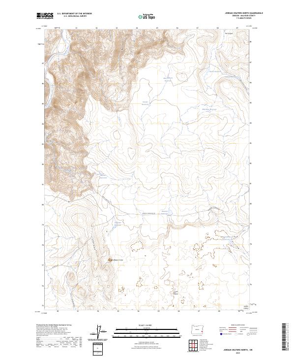 Jordan Craters North, OR — USGS 7.5-minute topo (2023)