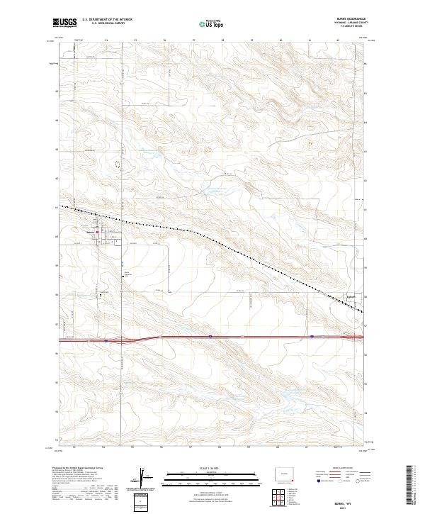 Burns, WY — USGS 7.5-minute topo (2021)