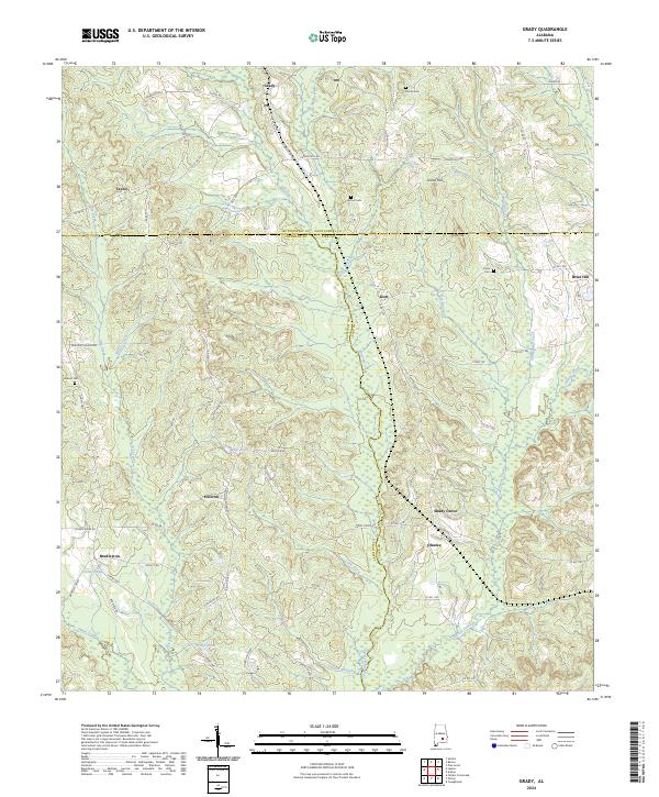 Grady, AL — USGS 7.5-minute topo (2024)