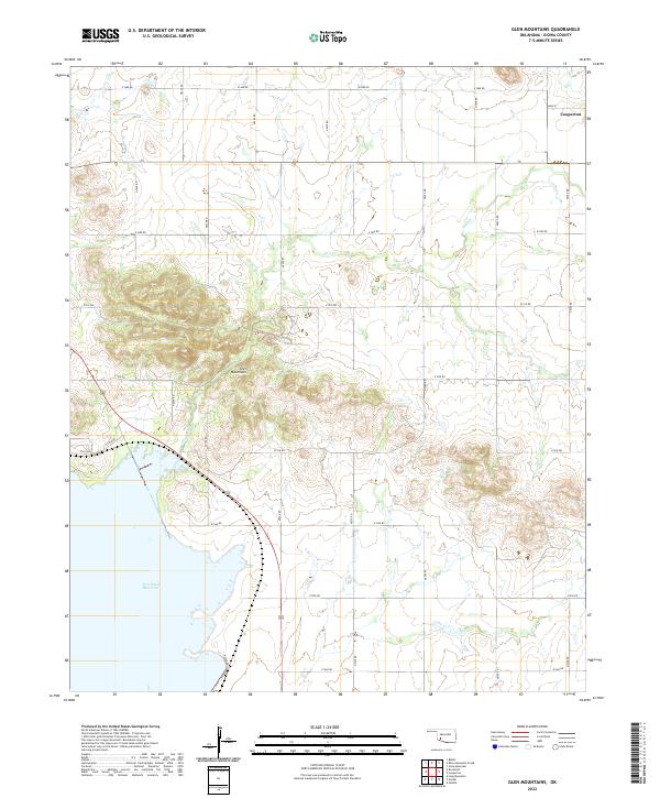 Glen Mountains, OK — USGS 7.5-minute topo (2022)
