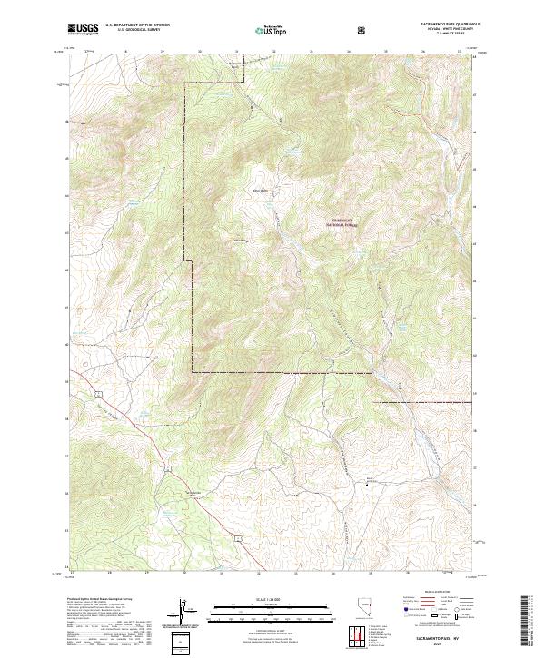 Sacramento Pass, NV — USGS 7.5-minute topo (2021)