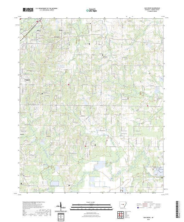 Oak Grove, AR — USGS 7.5-minute topo (2024)